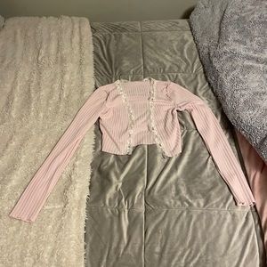Pink cardigan shirt